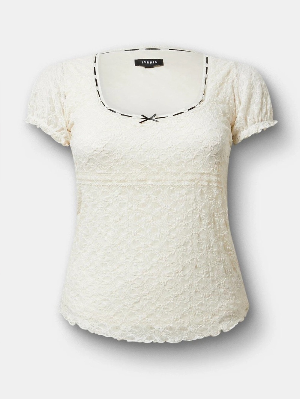 Torrid  Lace Scoop Neck Women's Top in Cream